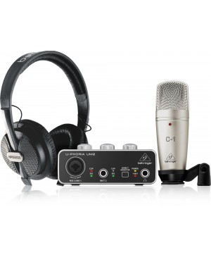 Behringer STUDIO Complete Recording/Podcast Bundle, USB, Mic, Cans