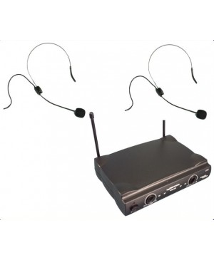 CLEARANCE: Complete Wireless Microphone System,2 Head Worn Mics WM222-HW+HW