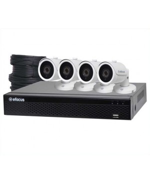 eFocus 5MP AHD Real Time CCTV Hybrid DVR + 4 Camera Bullet Package S9901J