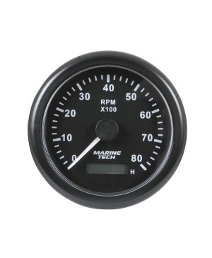 Tachometer, 0-8000 RPM, 10cm, Black Background, MGG110